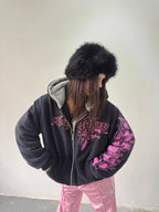 Campera Reversible Fur "Voynich" (Rosa x Negro) - M.V.