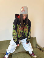 Hoodie "Nudos de Archibald" (Negro x Rojo) - M.V.