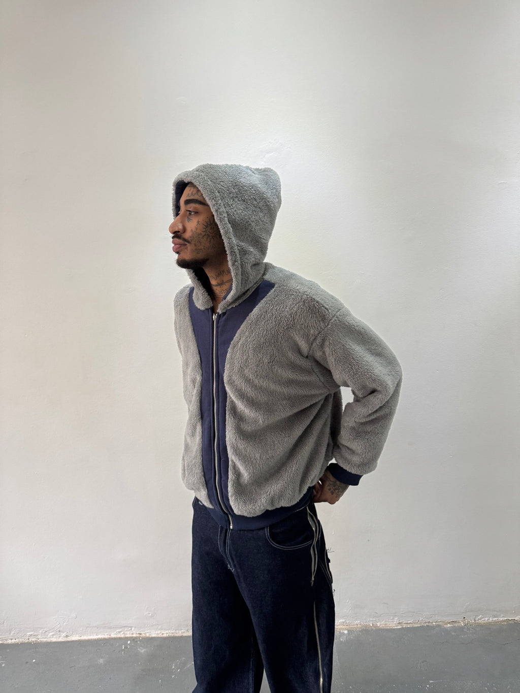 Campera Reversible Fur "Voynich" (Marino x Gris) - M.V.