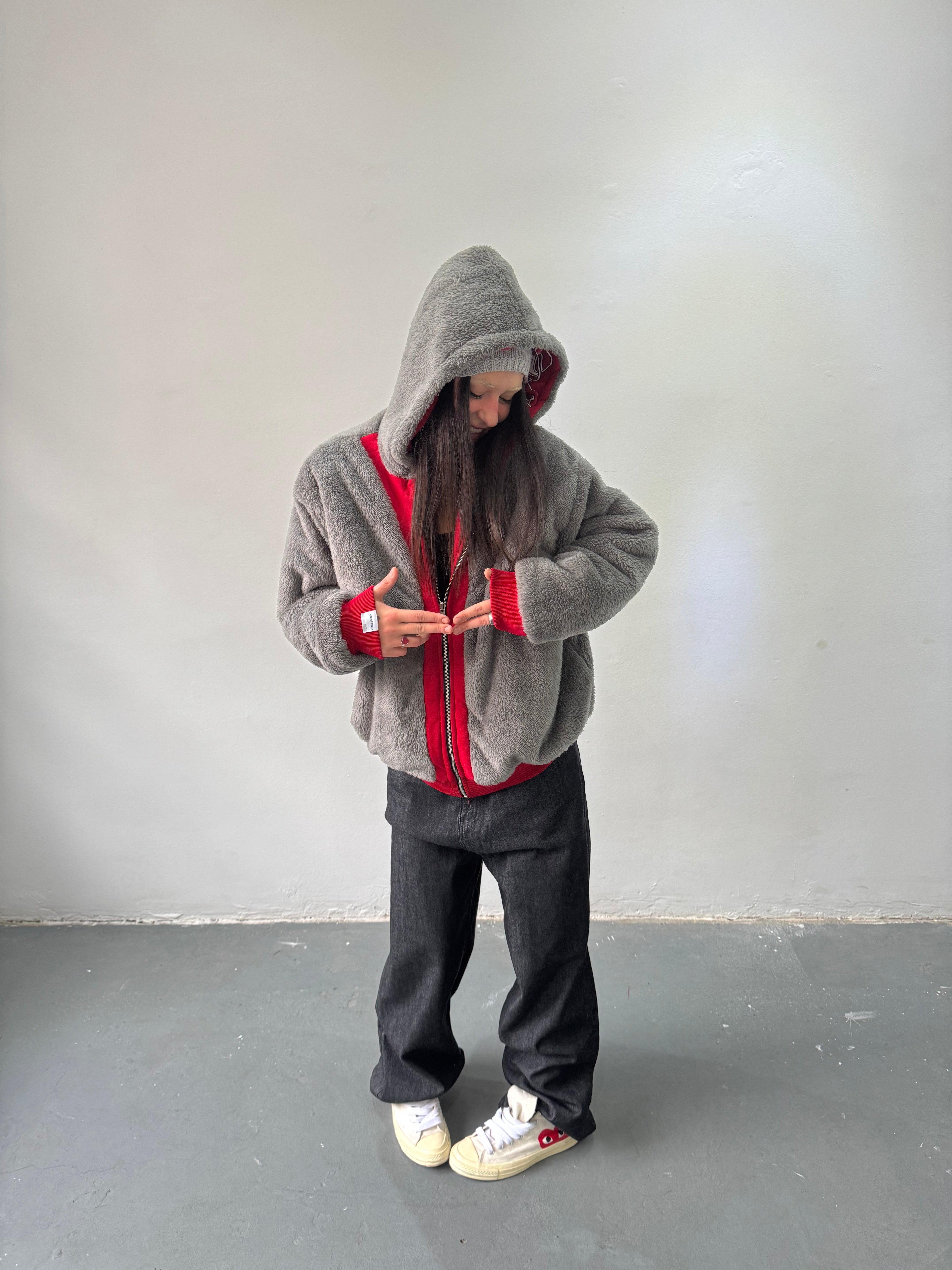Campera Reversible Fur "Voynich" (Rojo) - M.V.