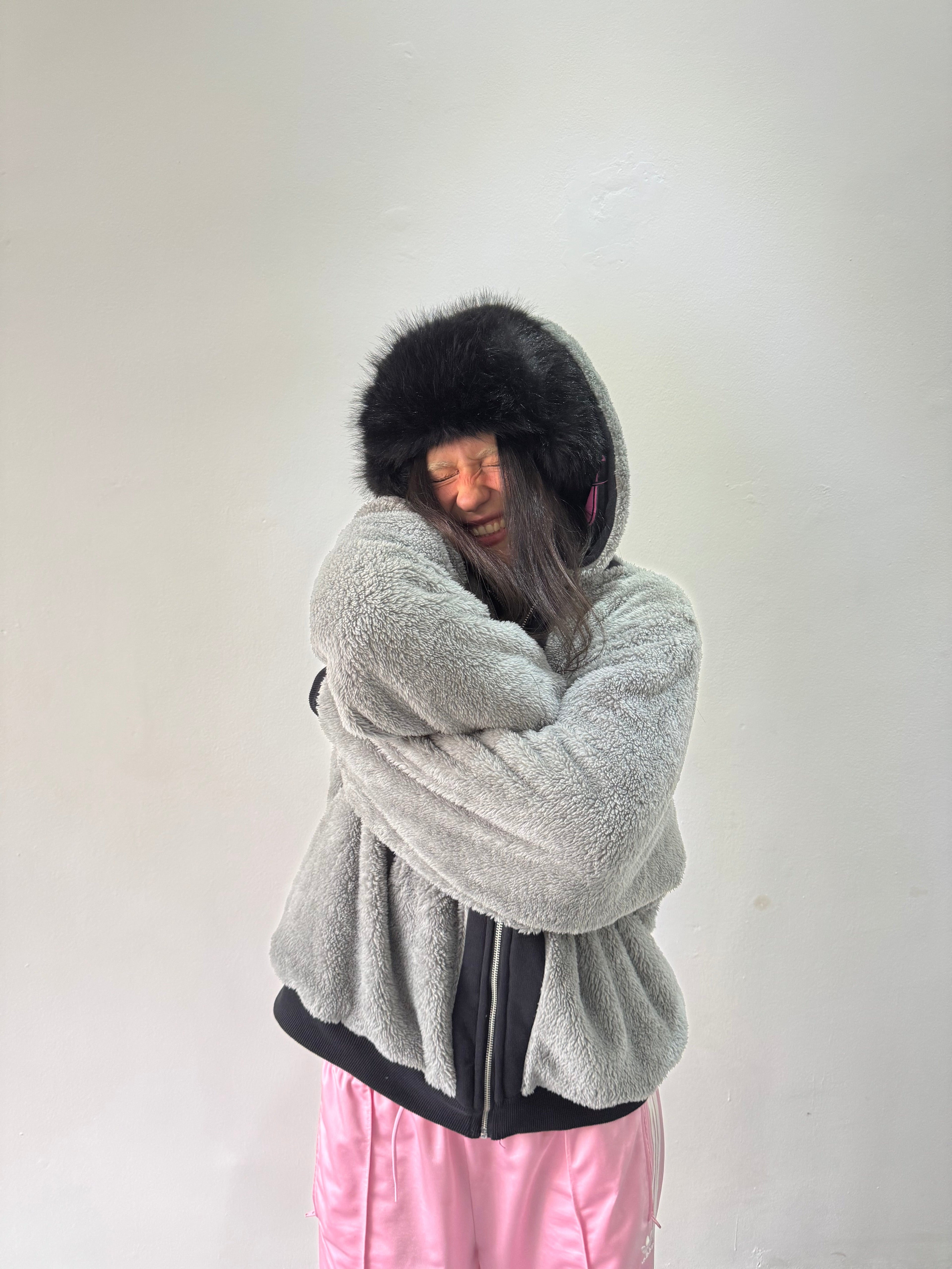 Campera Reversible Fur "Voynich" (Rosa x Negro) - M.V.