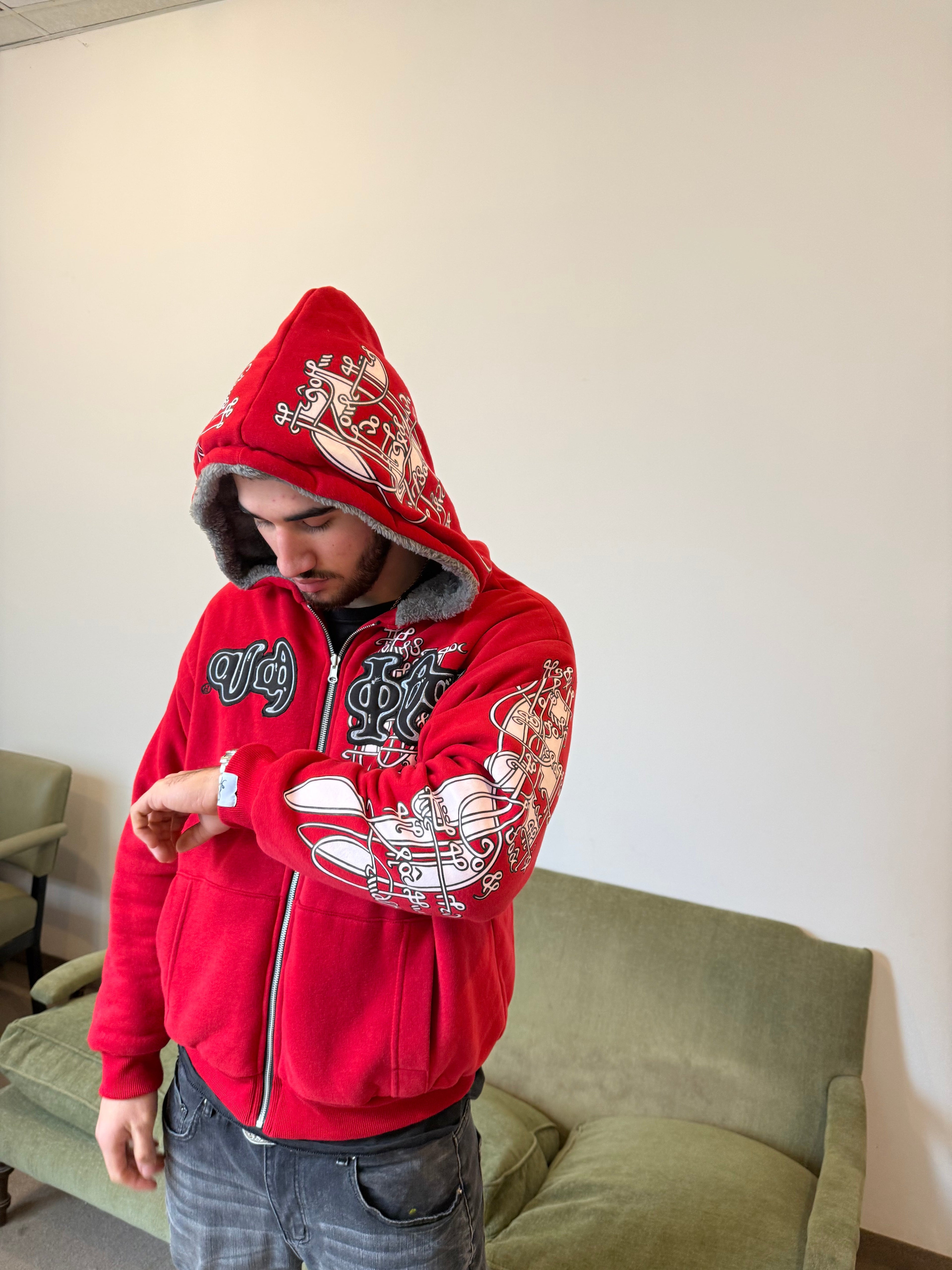 Campera Reversible Fur "Voynich" (Rojo) - M.V.