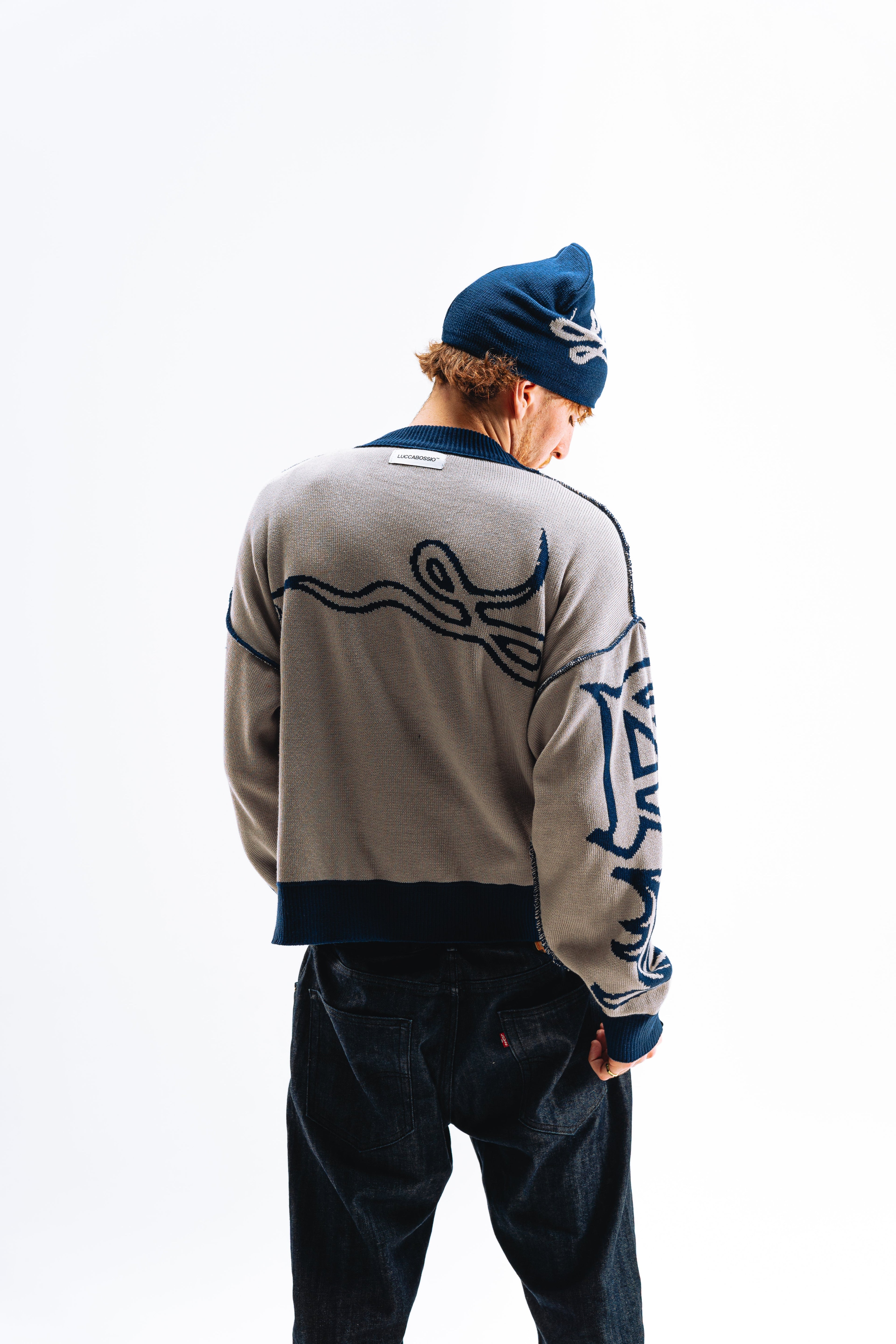 Sweater Reversible "SLEPAK" (Azul x Gris)