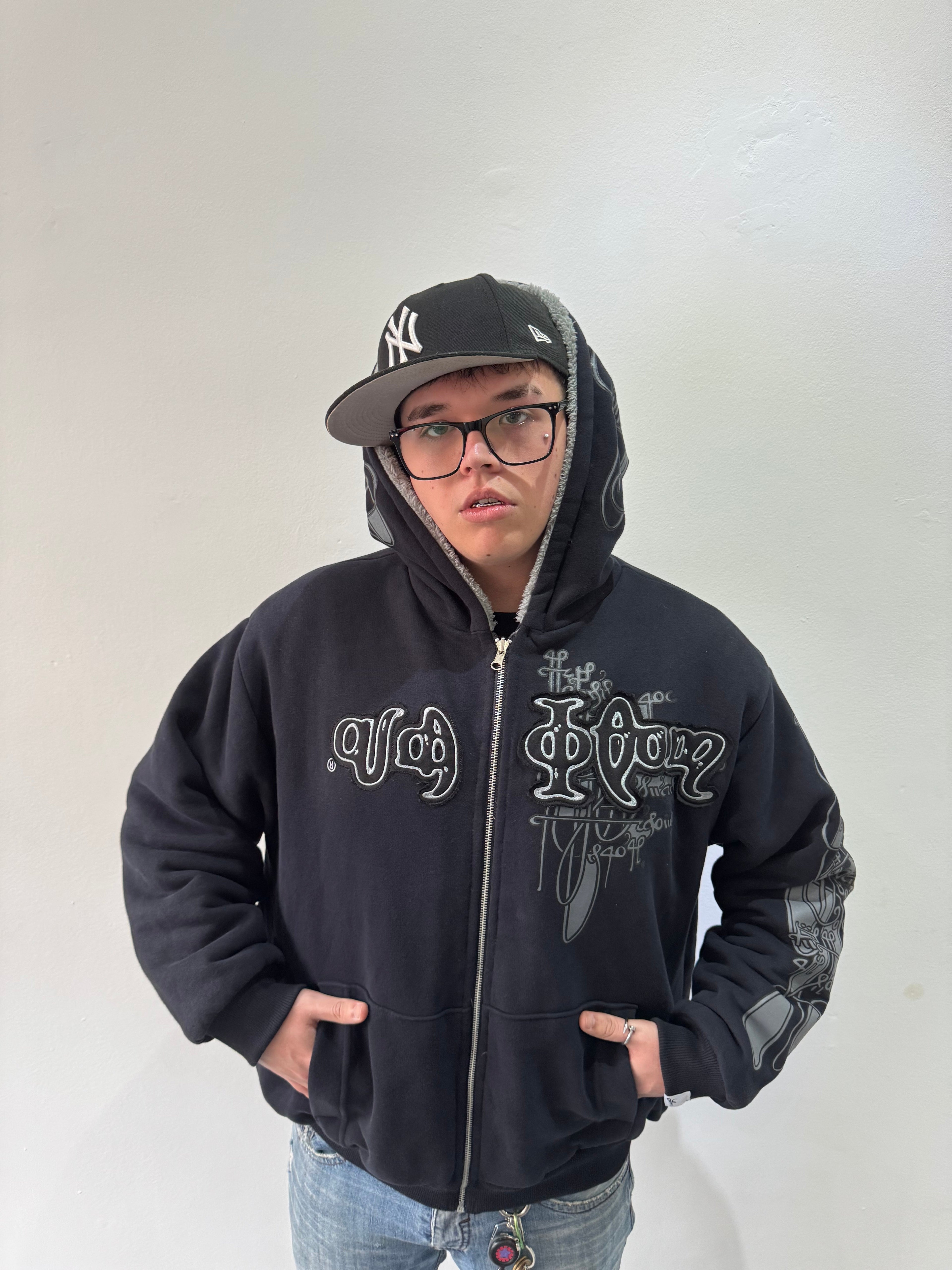Campera Reversible Fur "Voynich" (Negro x Gris) - M.V.