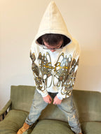 Hoodie "Nudos de Archibald" (Blanco/Crema) - M.V.