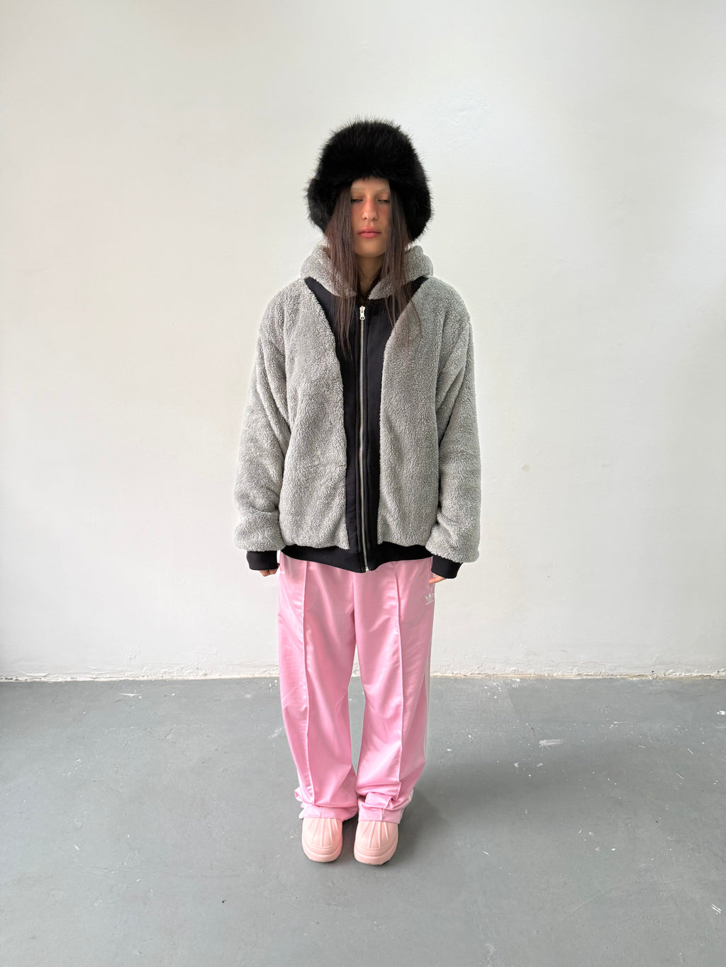 Campera Reversible Fur "Voynich" (Rosa x Negro) - M.V.