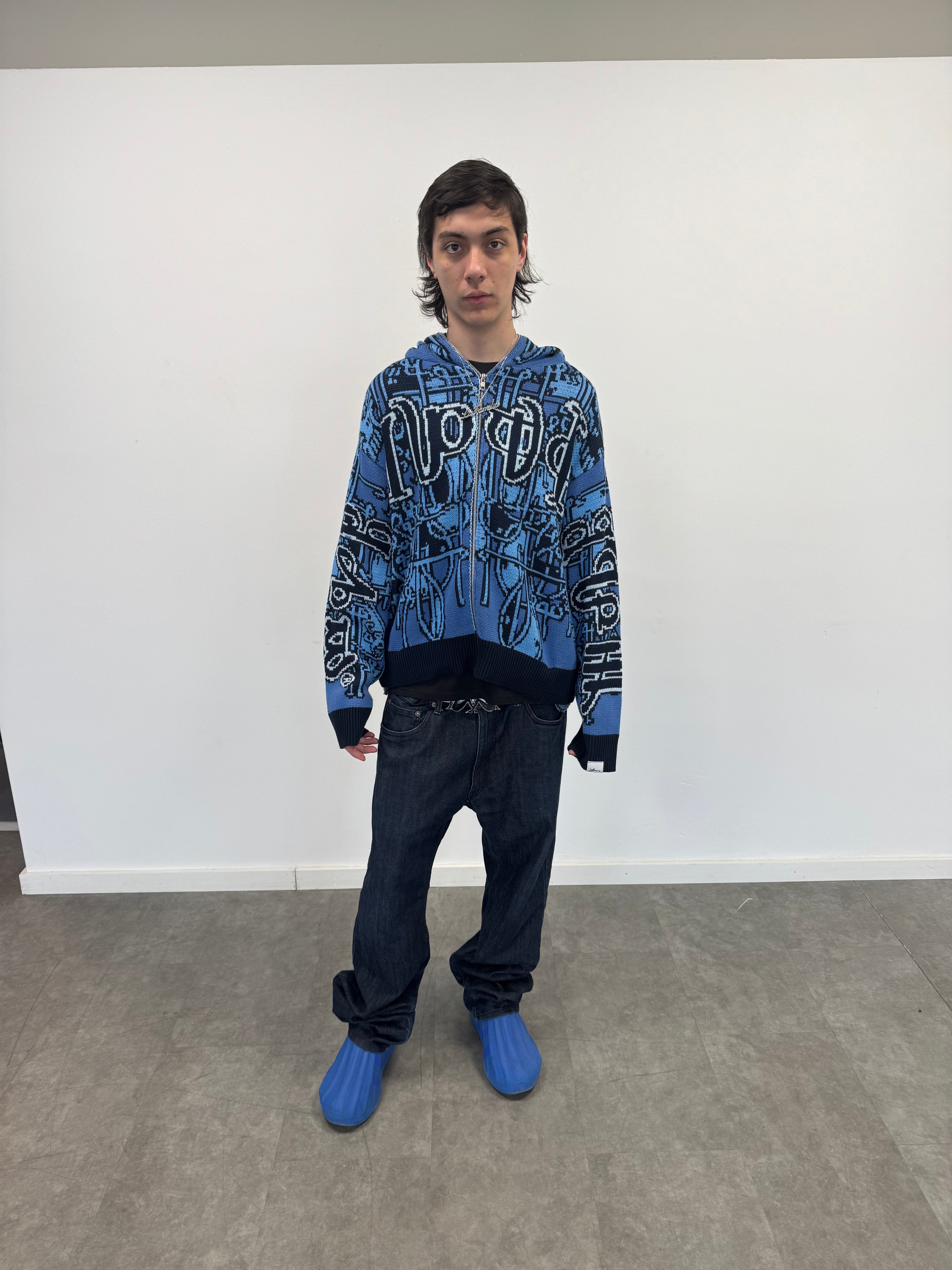 Full Zip Hoodie Tejido "Knox" (Azul)