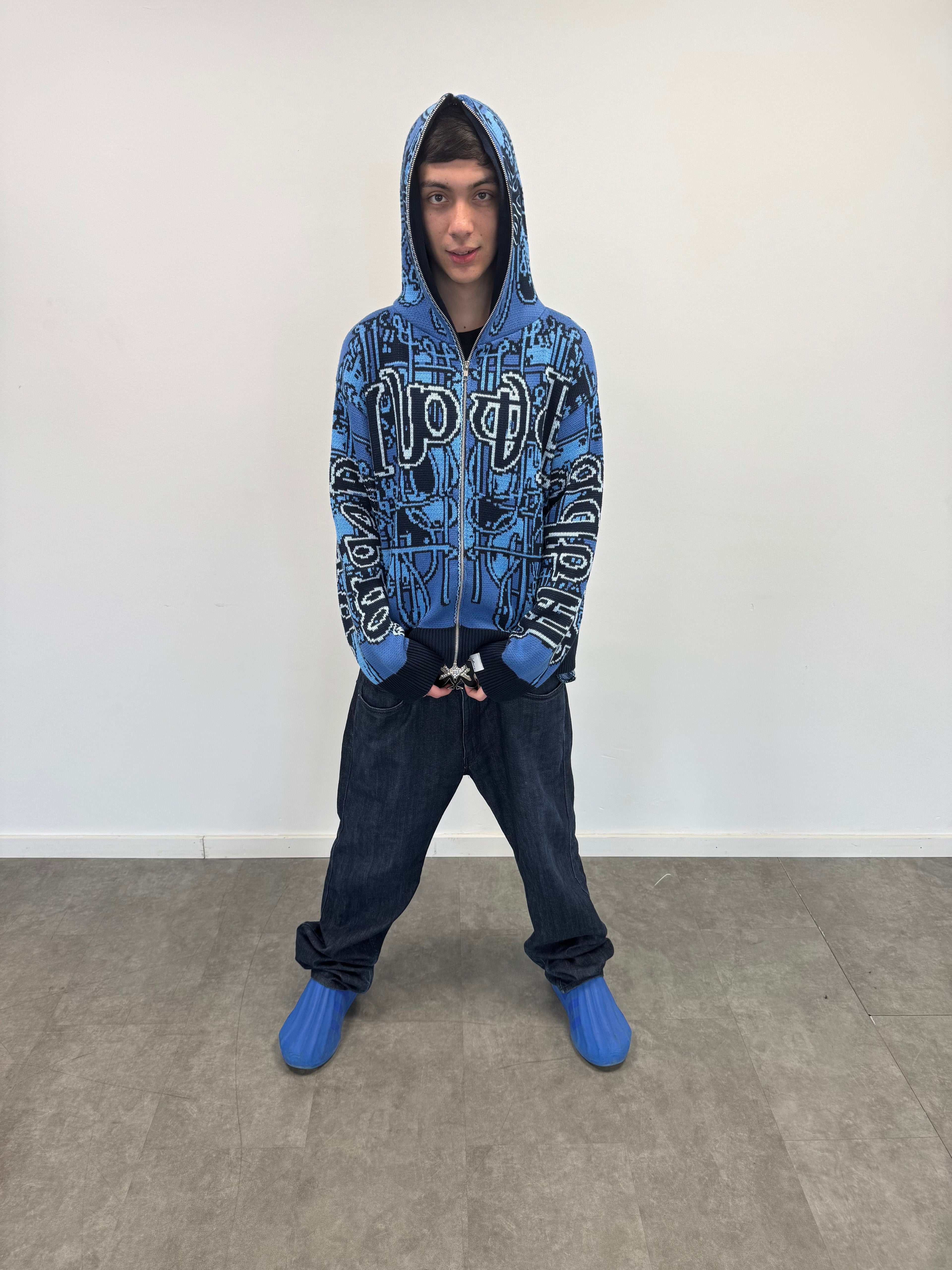 Full Zip Hoodie Tejido "Knox" (Azul)