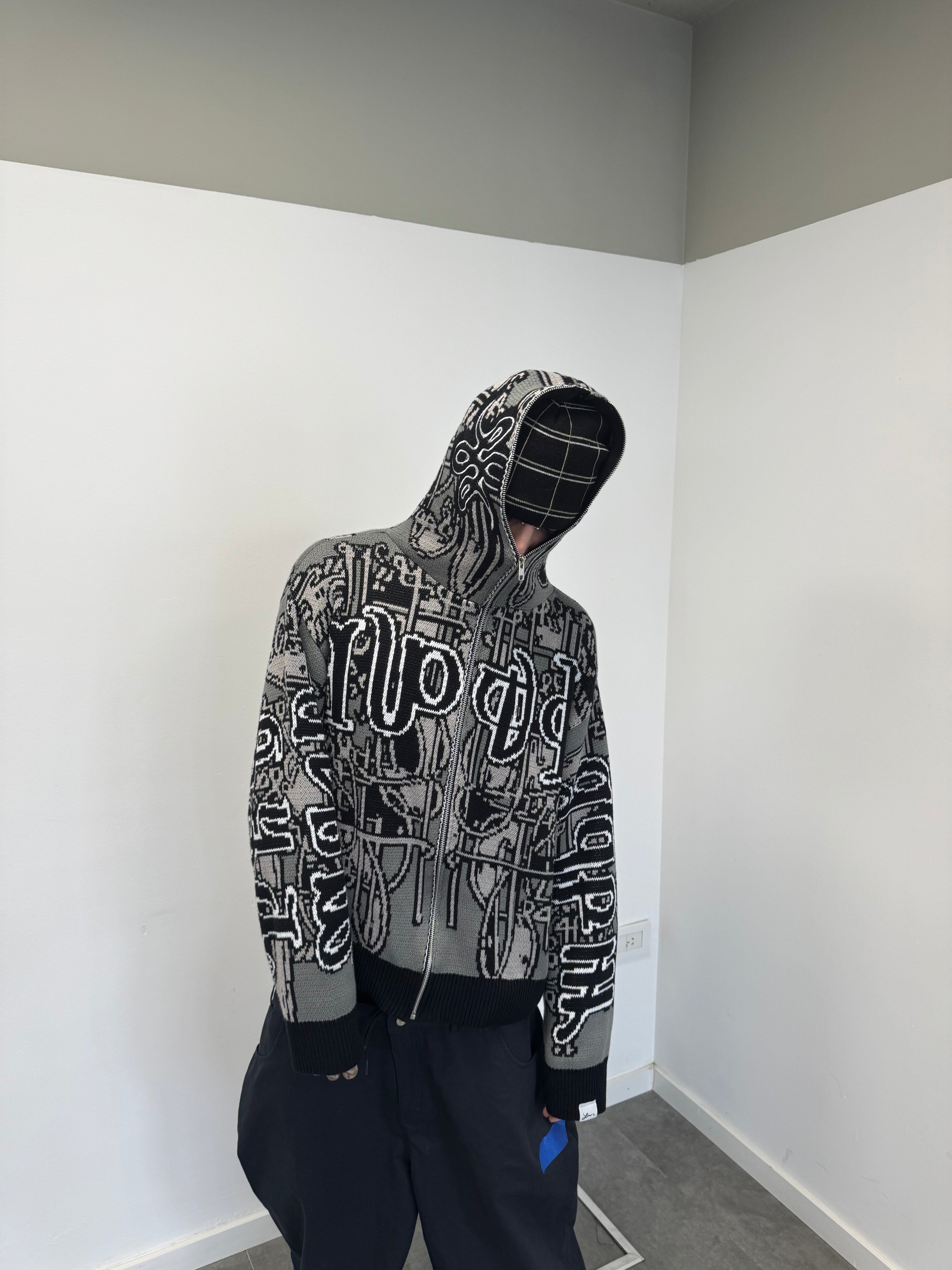 Full Zip Hoodie Tejido "Knox" (Negro)