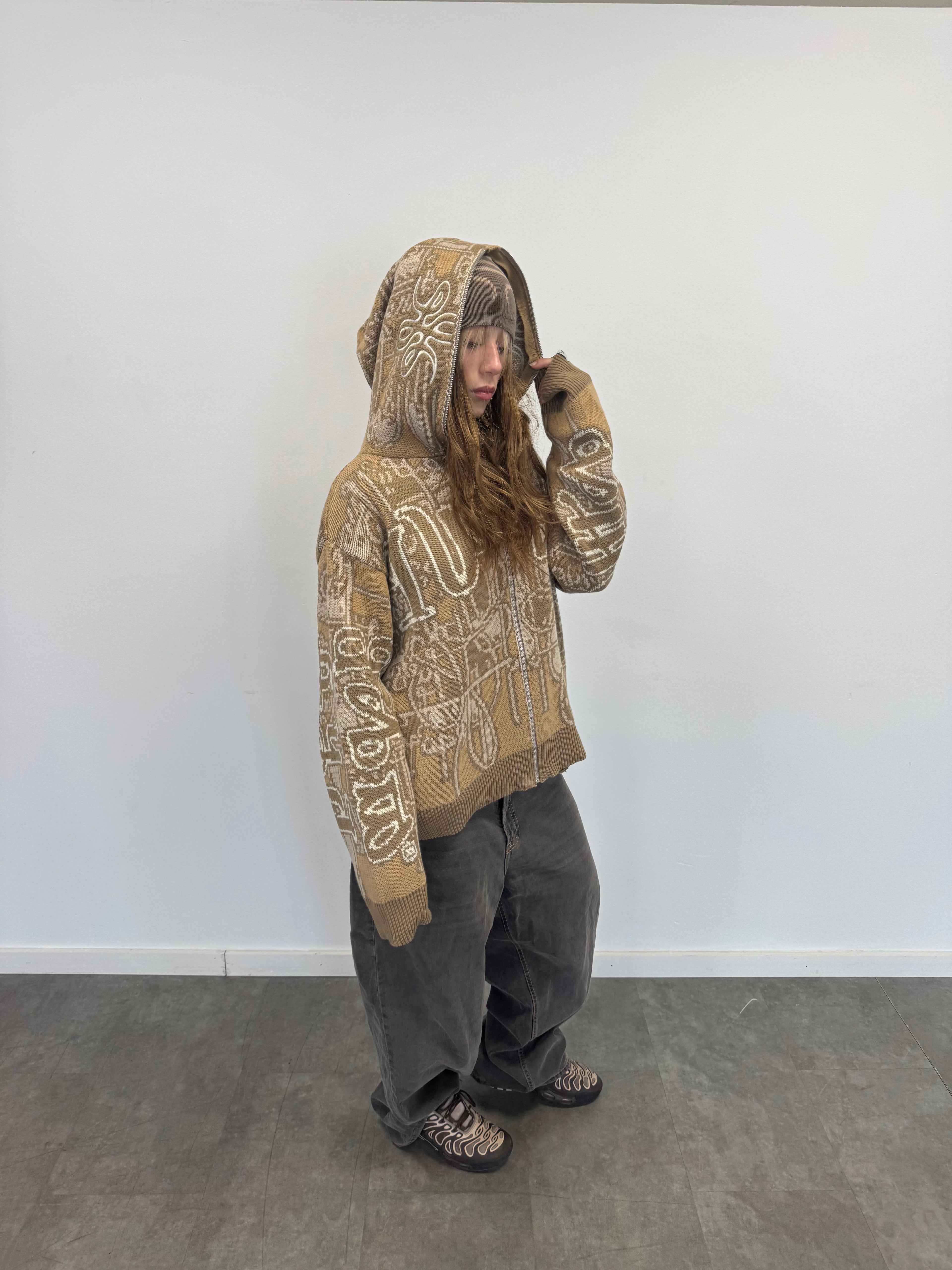 Full Zip Hoodie Tejido "Knox" (Beige)