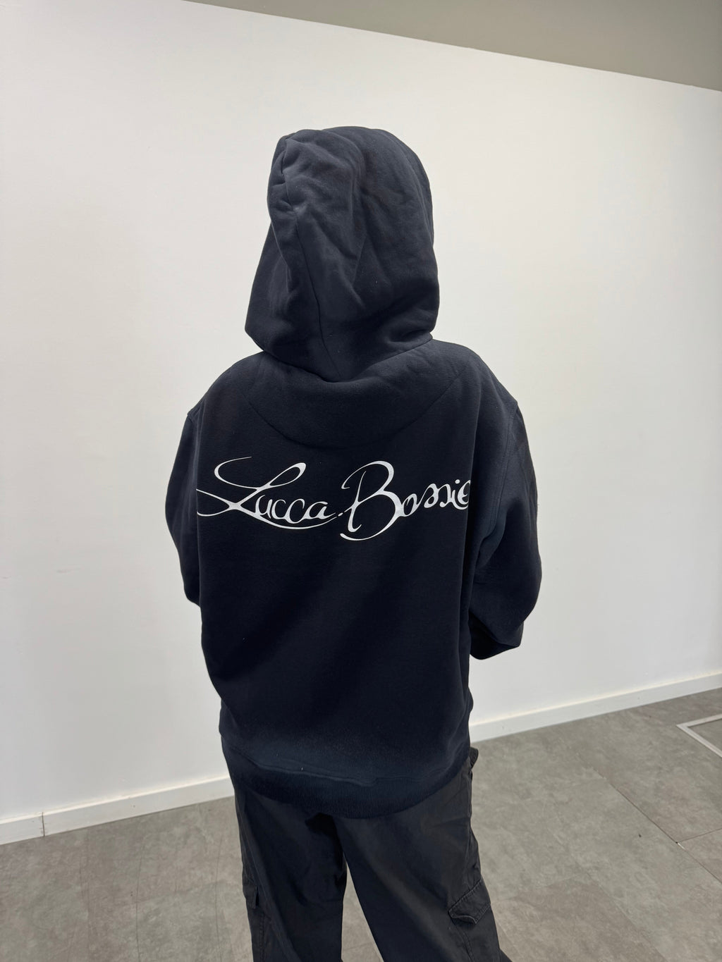 Zip Hoodie "Lengua Eslava" (Negro Washed)