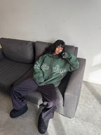 Zip Hoodie "Lengua Eslava" (Verde Washed)