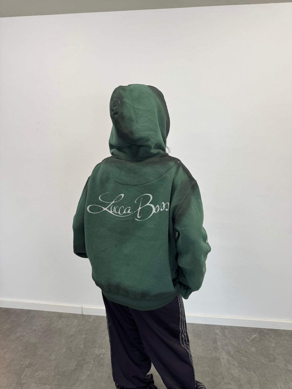 Zip Hoodie "Lengua Eslava" (Verde Washed)