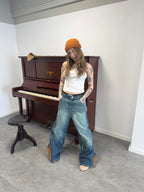 Jean "Nudos de Archibald" (Azul Washed Verde)