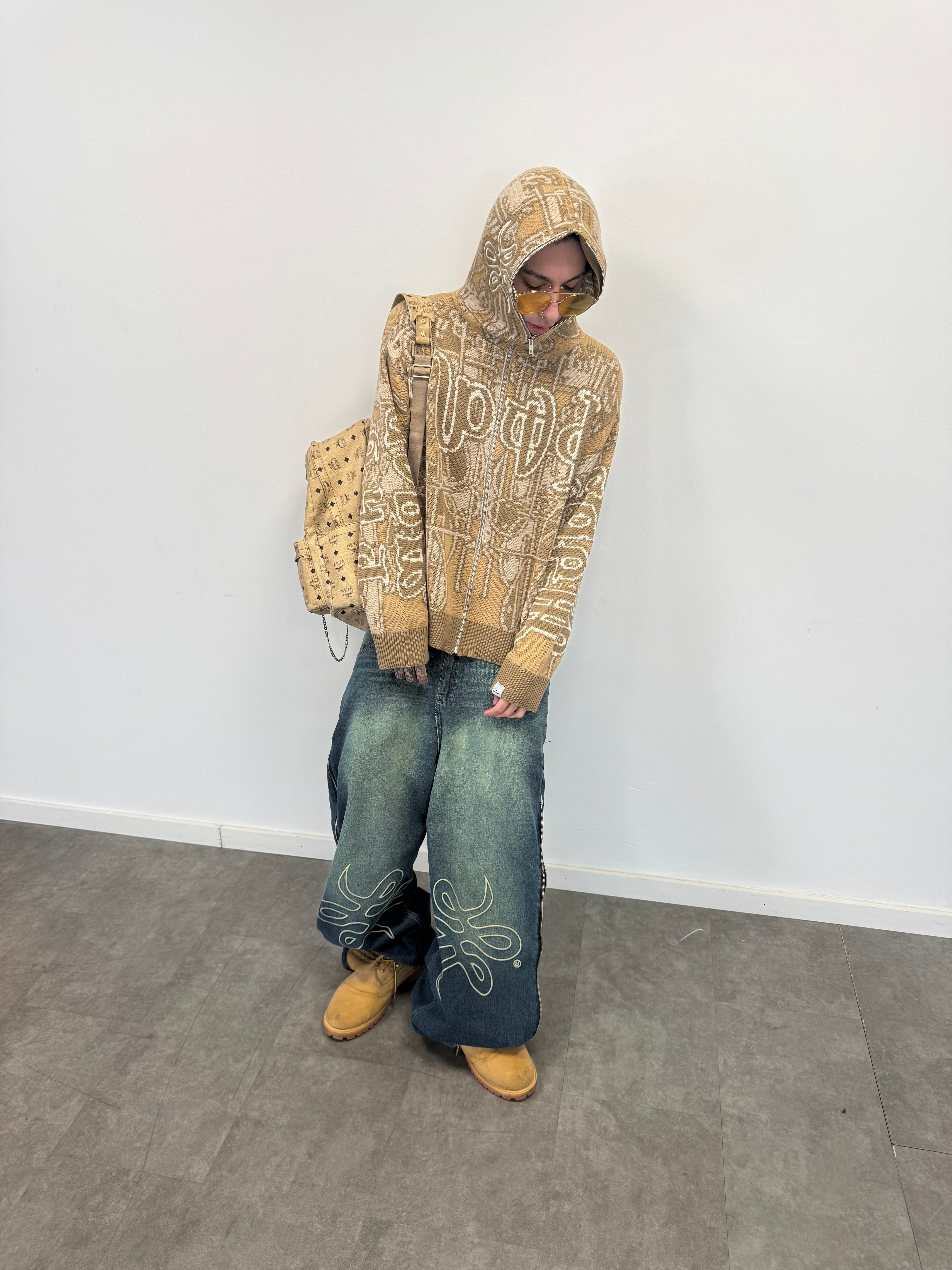 Full Zip Hoodie Tejido "Knox" (Beige)