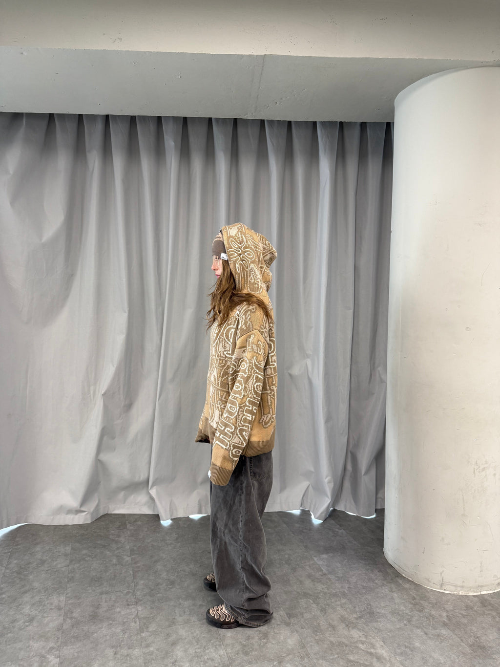 Full Zip Hoodie Tejido "Knox" (Beige)