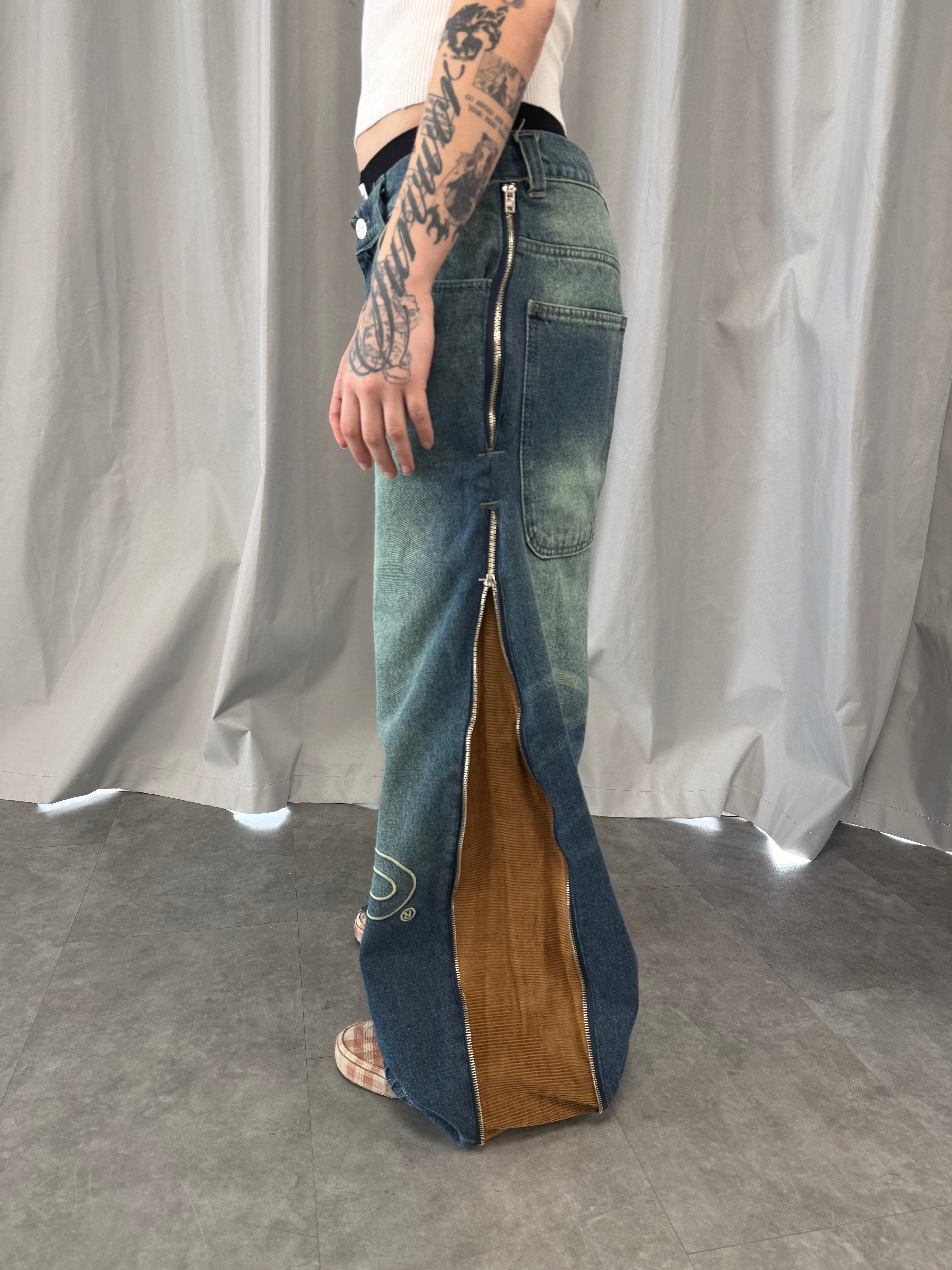 Jean "Nudos de Archibald" (Azul Washed Verde)