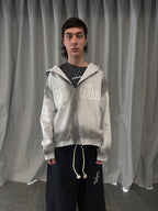 Zip Hoodie "Lengua Eslava" (Gris Washed)