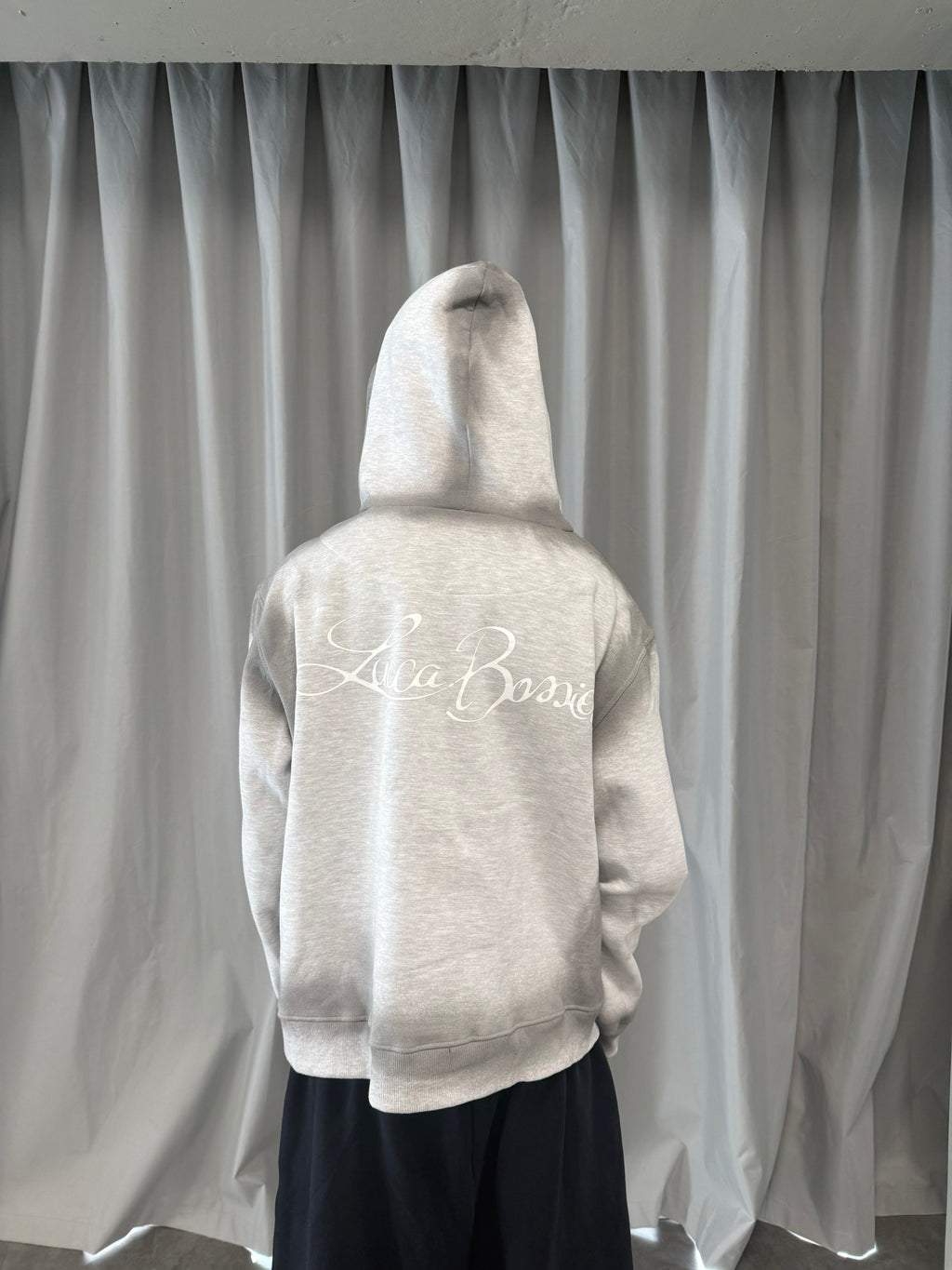 Zip Hoodie "Lengua Eslava" (Gris Washed)