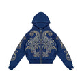 Hoodie Zip "Hoja de Acanto" (Azul)