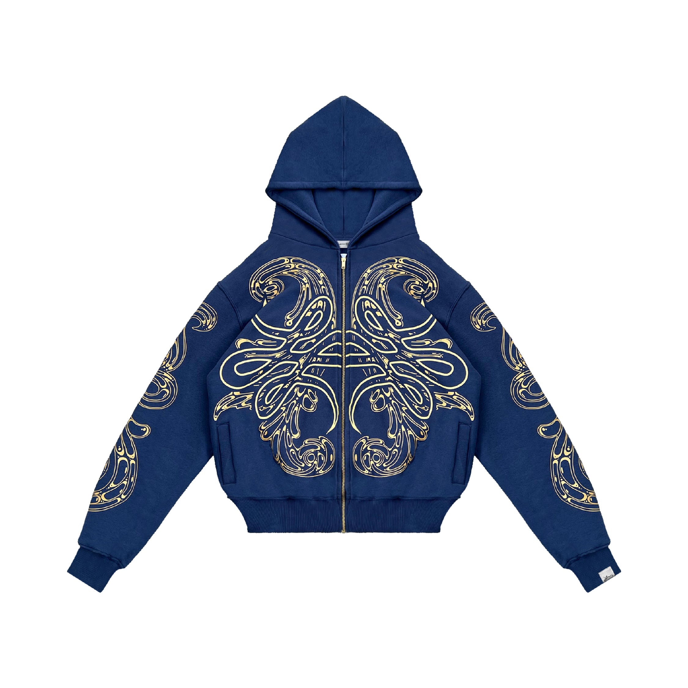 Hoodie Zip "Hoja de Acanto" (Azul)