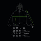 Zip Hoodie "Lengua Eslava" (Gris Washed)
