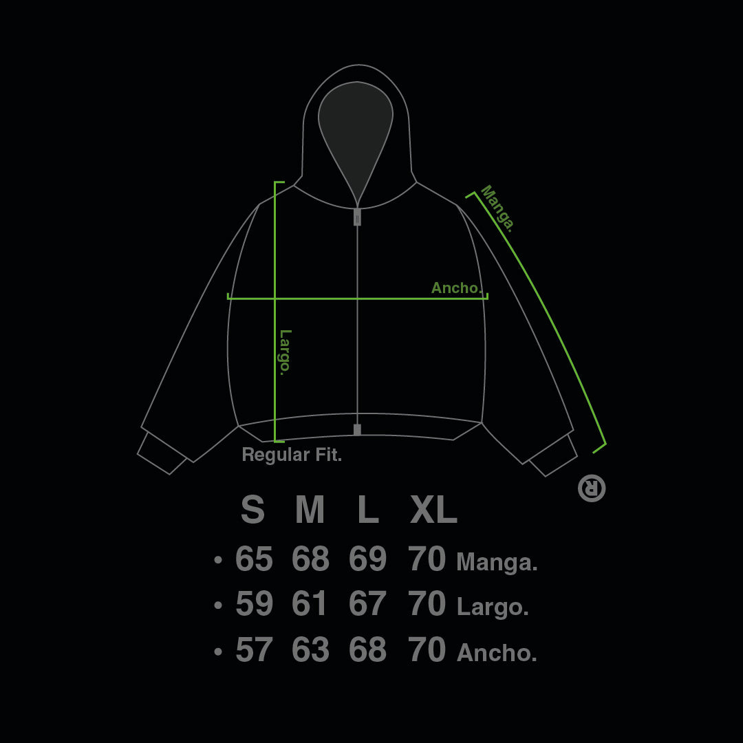 Zip Hoodie "Lengua Eslava" (Gris Washed)