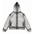 Zip Hoodie "Lengua Eslava" (Gris Washed)