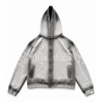 Zip Hoodie "Lengua Eslava" (Gris Washed)