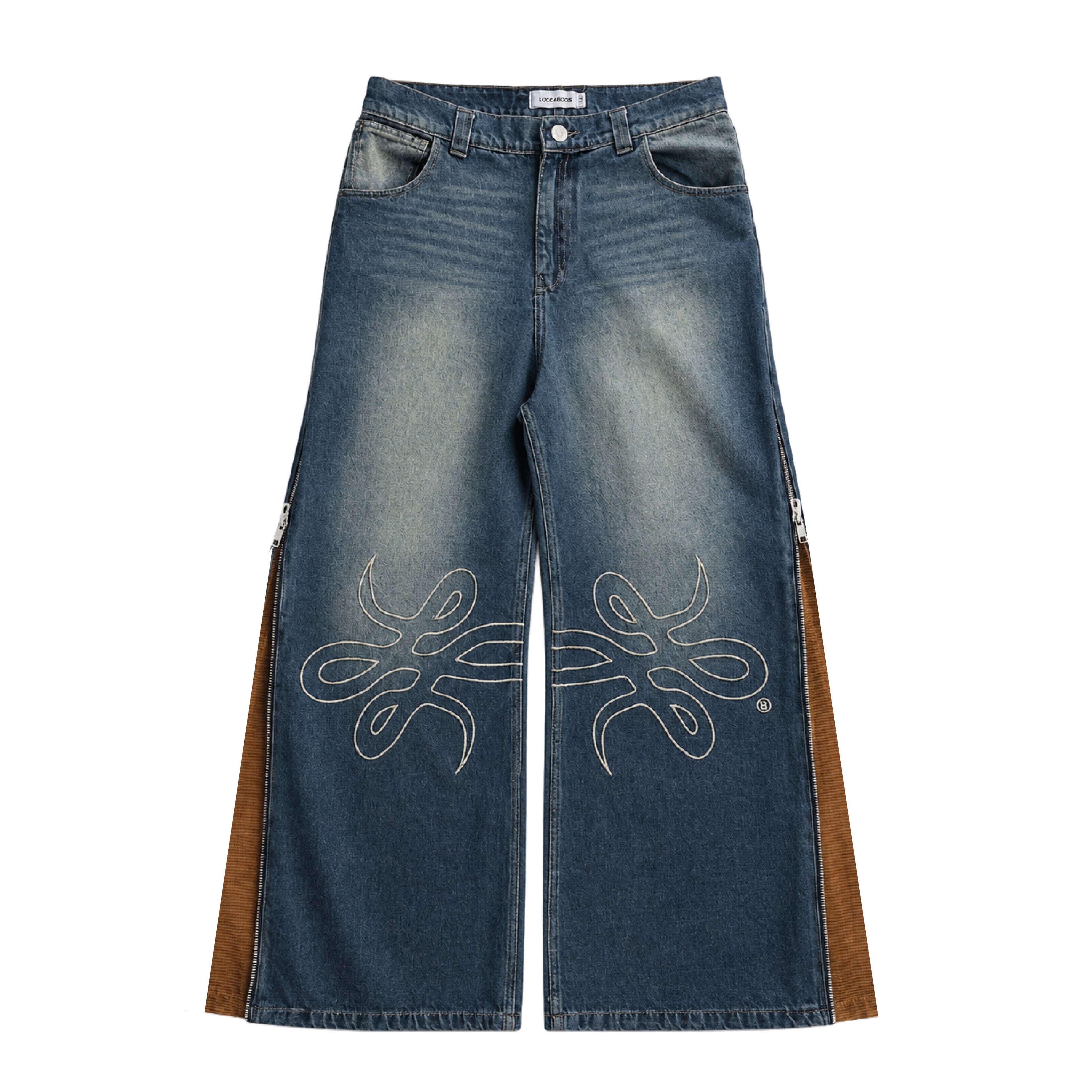 Jean "Nudos de Archibald" (Azul Washed Verde)