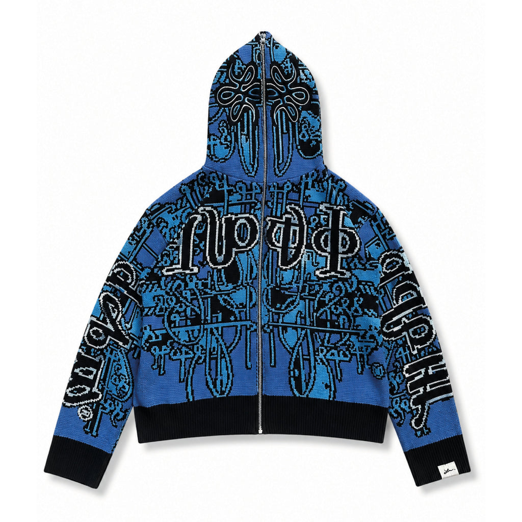 Full Zip Hoodie Tejido "Knox" (Azul)