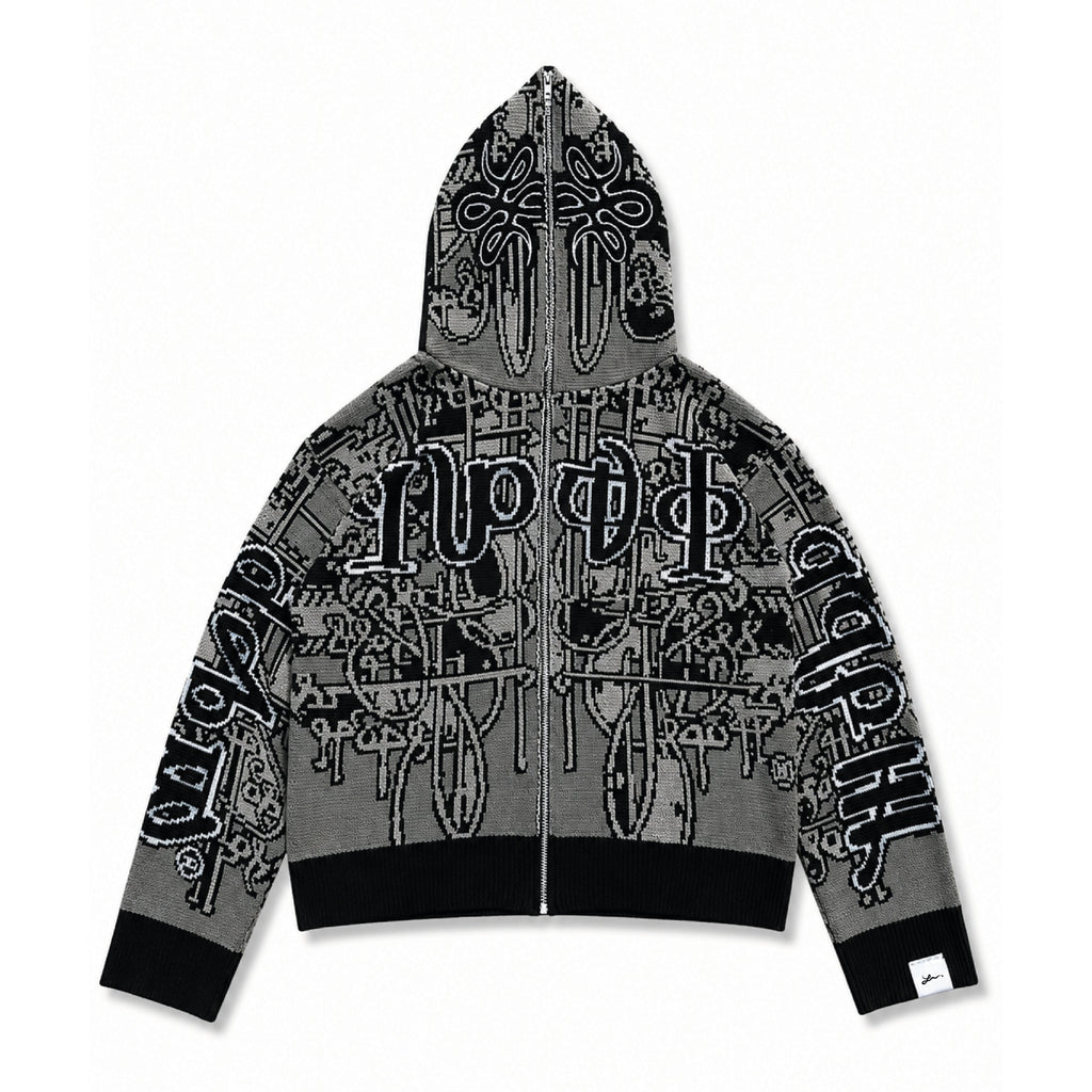 Full Zip Hoodie Tejido "Knox" (Negro)
