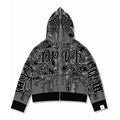 Full Zip Hoodie Tejido "Knox" (Negro)