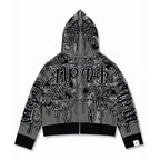 Full Zip Hoodie Tejido "Knox" (Negro)