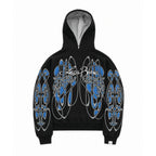 Hoodie "Nudos de Archibald" (Negro x Azul) - M.V.