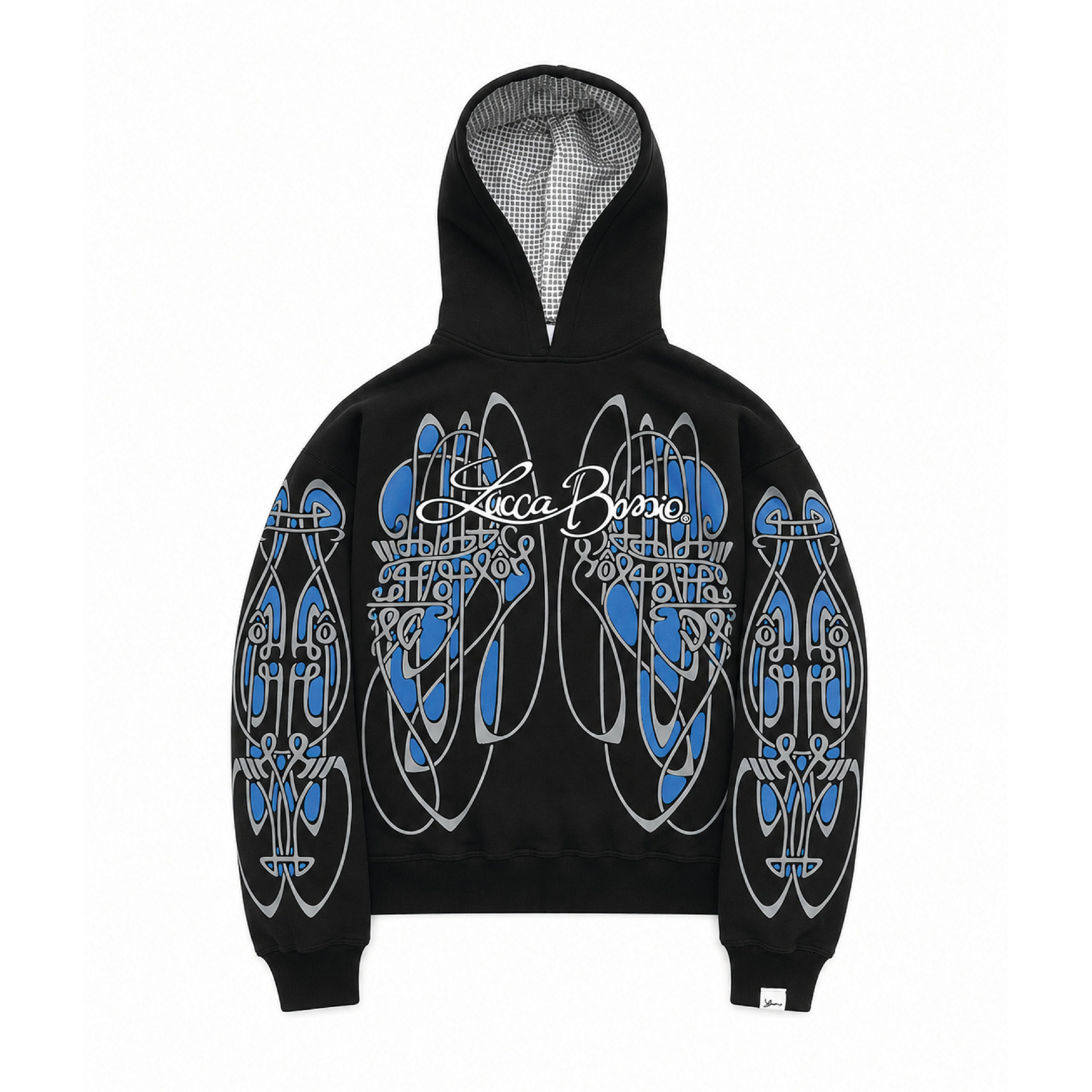 Hoodie "Nudos de Archibald" (Negro x Azul) - M.V.