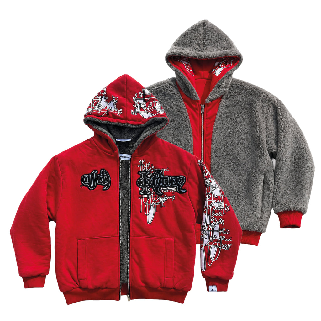 Campera Reversible Fur "Voynich" (Rojo) - M.V.