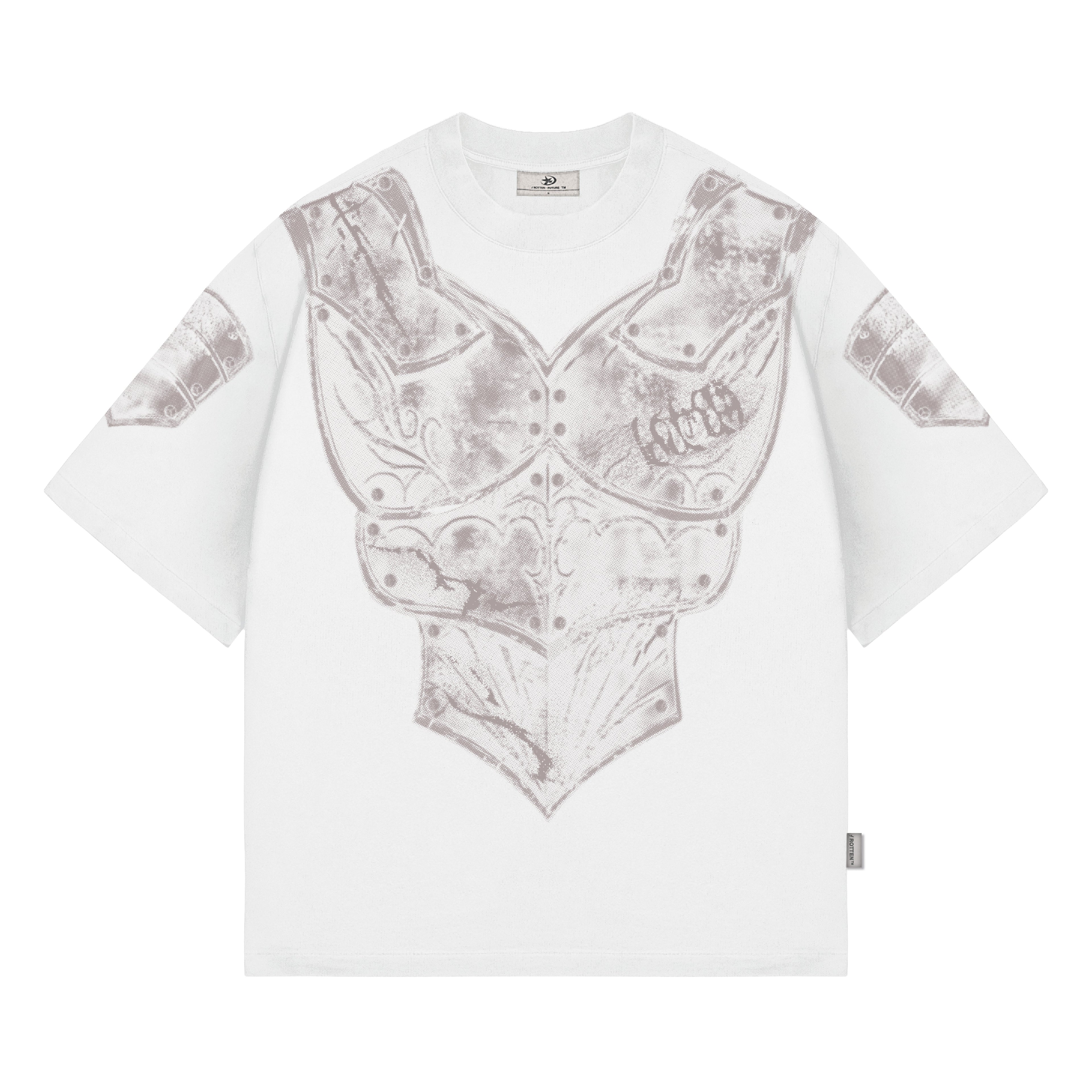 Remera "Armadura" Rotten x Bossio (Blanco)